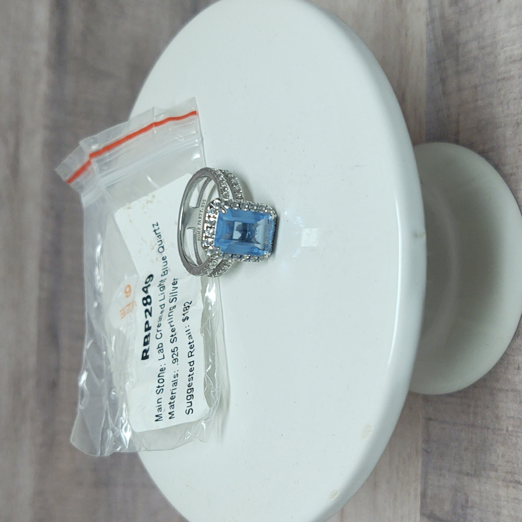 Bomb Party~Size 6 Ring~Rbp2849~Sterling Silver~Lab Created Light Blue Quartz